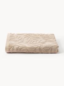 Serviette de toilette en coton Leaf, tailles variées, Beige, Serviettes de toilette, larg. 50 x long. 100 cm, 2 pièces