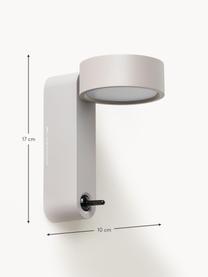 Kleine LED wandlamp Toggle met verstelbare lampenkap, Gelakt aluminium, Donkergrijs, mat, B 10 x H 17 cm