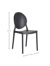 Silla de polipropileno Binster, Polipropileno, Negro, An 41 x Al 87 cm