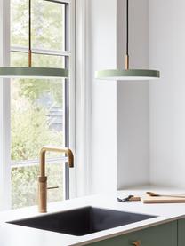 Design LED hanglamp Asteria, Lampenkap: gecoat aluminium, Decoratie: staal, Baldakijn: polypropyleen, Olijfgroen, Ø 31 x H 11 cm