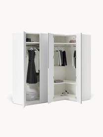 Modularer Eck-Kleiderschrank Leon, 215 cm Breite, mehrere Varianten, Korpus: Spanplatte, melaminbeschi, Weiß, Basic Interior, B 215 x H 200 cm, mit Eckmodul