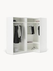 Modularer Eck-Kleiderschrank Leon, 215 cm Breite, mehrere Varianten, Korpus: Spanplatte, melaminbeschi, Weiss, Basic Interior, B 215 x H 200 cm, mit Eckmodul