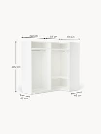 Modularer Eck-Kleiderschrank Leon, 215 cm Breite, mehrere Varianten, Korpus: Spanplatte, melaminbeschi, Weiss, Basic Interior, B 215 x H 200 cm, mit Eckmodul