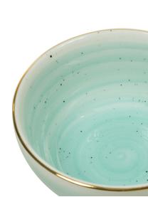 Bol artisanal en porcelaine Bella, 2 pièces, Bleu turquoise