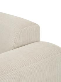 Sofa narożna ze sztruksu Melva (3-osobowa), Tapicerka: sztruks (92% poliester, 8, Stelaż: lite drewno sosnowe, cert, Nogi: tworzywo sztuczne, Jasnobeżowy sztruks, S 239 x G 143 cm, lewostronna