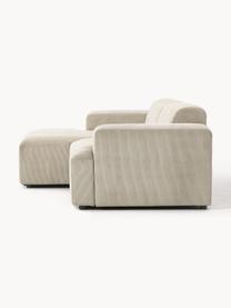 Cord-Ecksofa Melva (3-Sitzer), Bezug: Cord (92% Polyester, 8% P, Gestell: Massives Kiefernholz, Spa, Cord Hellbeige, B 238 x T 143 cm, Eckteil links