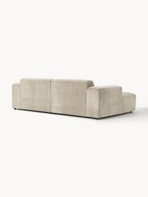 Cord-Ecksofa Melva (3-Sitzer), Bezug: Cord (92% Polyester, 8% P, Gestell: Massives Kiefernholz, Spa, Füße: Kunststoff Dieses Produkt, Cord Hellbeige, B 238 x T 143 cm, Eckteil links