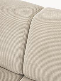 Cord-Ecksofa Melva (3-Sitzer), Bezug: Cord (92% Polyester, 8% P, Gestell: Massives Kiefernholz, Spa, Füße: Kunststoff Dieses Produkt, Cord Hellbeige, B 238 x T 143 cm, Eckteil links