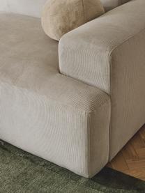 Cord-Ecksofa Melva (3-Sitzer), Bezug: Cord (92% Polyester, 8% P, Gestell: Massives Kiefernholz, Spa, Füße: Kunststoff Dieses Produkt, Cord Hellbeige, B 238 x T 143 cm, Eckteil links