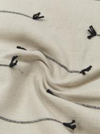Katoenen kussenhoes Ransvik met structuur oppervlak, 100% katoen, Beige, zwart, B 50 x L 50 cm