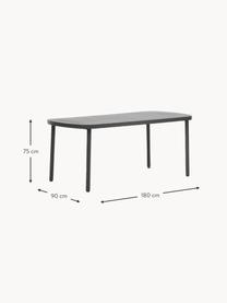 Metalen tuintafel Joncols, Gepoedercoat aluminium, Antraciet, B 180 x H 90 cm