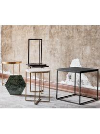 Mesa auxiliar de granito Alys, Tablero: granito, Estructura: metal, pintura en polvo, Negro, An 50 x Al 50 cm