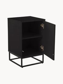 Mesita de noche de madera Lyckeby, Patas: metal recubierto, Negro, An 40 x Al 65 cm