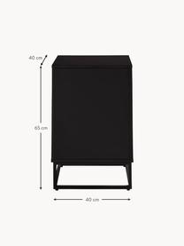 Dřevěný noční stolek Lyckeby, Černá, Š 40 cm, V 65 cm