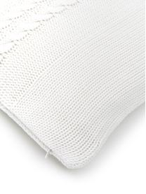 Federa arredo in cotone fatta a maglia Lucas, 100% cotone, Bianco crema, Larg. 40 x Lung. 40 cm