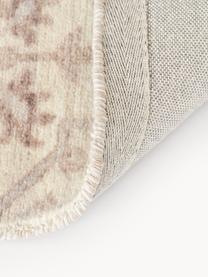 Kurzflor-Teppich Rosalie mit Ornamenten, handgewebt, 100 % Wolle, Beigetöne, B 120 x L 180 cm (Grösse S)