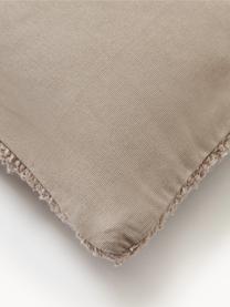 Funda de cojín de seda Rowan, Parte superior: 73% seda, 27% algodón, Parte trasera: 100% algodón, Gris pardo, An 45 x L 45 cm