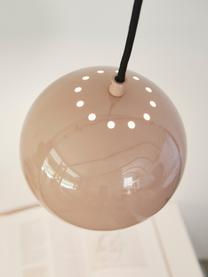 Kleine bolvormige hanglamp  Ball in nudekleur, Lampenkap: gecoat metaal, Baldakijn: gecoat metaal, Nudekleurig, zwart, wit, Ø 18 x H 16 cm