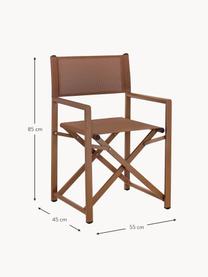 Inklapbaar tuinstoel Taylor, Zitvlak: kunststof (610 g/m²), Frame: aluminium, gepoedercoat, Bruin, B 55 x D 45 cm