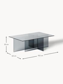 Skleněný konferenční stolek Anouk, Sklo, Šedá, transparentní, Š 102 cm, H 63 cm