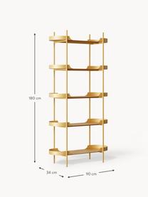 Scaffale alto in metallo Taru, Metallo verniciato a polvere, Ocra, opaco, Larg. 90 x Alt. 180 cm