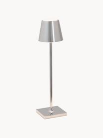 Prenosná stolová LED lampa Poldina, Odtiene striebornej, lesklá, Ø 11 x V 38 cm