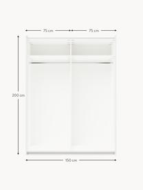 Modularer Schwebetürenschrank Charlotte, 150 cm Breite, mehrere Varianten, Korpus: Spanplatte, melaminbeschi, Beige, Basic Interior, B 150 x H 200 cm