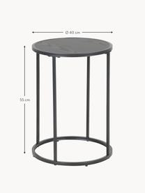 Table d'appoint ronde Seaford, Noir, Ø 40 x haut. 55 cm