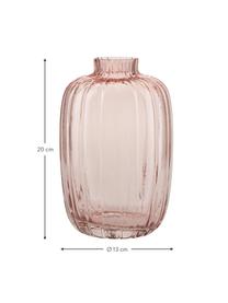 Vase verre rose Groove, Verre, Rose, Ø 13 x haut. 20 cm