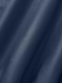 Drap-housse en satin de coton pour surmatelas Comfort, Bleu foncé, larg. 90 x long. 200 cm, haut. 15 cm