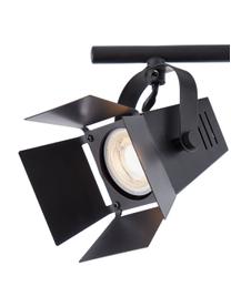 Faretti da soffitto grandi a LED Movie, Paralume: metallo, Struttura: metallo, Baldacchino: metallo, Nero, Larg. 84 x Alt. 17 cm