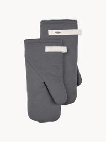 Gants de cuisine Mid, 2 pièces, 100 % coton bio, certifié GOTS, Gris foncé, larg. 17 x long. 36 cm