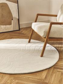 Tapis rond en laine tuftée main Aaron, Blanc crème, Ø 150 cm (taille M)