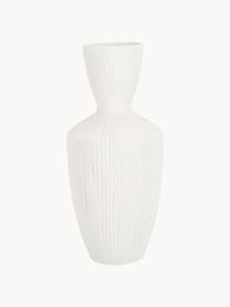 Wazon z ceramiki Striped, W 47 cm, Ceramika, Biały, Ø 21 x W 47 cm