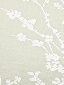 Kussenhoes Jasmin met bloemenmotief, Weeftechniek: jacquard, Mintkleurig, wit, 40 x 40 cm