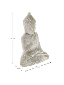 Dekorace Buddha, 2 ks, Beton, Světle šedá, Š 9 cm, V 14 cm