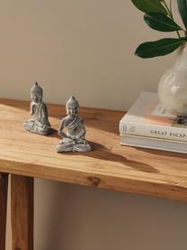 Set oggetti da decorazione Buddha, 2 pz., Cemento, Grigio chiaro, L 9 x A 14 cm