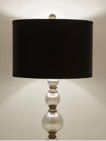 Große Tischlampen Balls, 2 Stück, Lampenschirm: Textil (Polyesterbezug), Lampenfuß: Glas, Schwarz,Silber, Ø 35 x H 75 cm