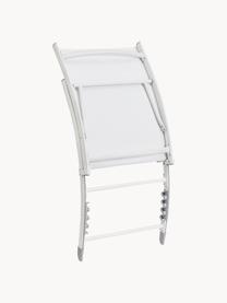 Tumbona de altura regulable para exterior Taylor, plegable, Asiento: poliéster, Estructura: aluminio con pintura en p, Ruedas: plástico, Blanco, An 53 x L 111 cm