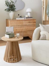 Stolik pomocniczy z drewna tekowego Jeanette, Drewno tekowe lakierowane, Drewno tekowe, lakierowany, Ø 50 x W 48 cm