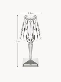 Lámpara de mesa LED Battery, portátil, Plástico, Transparente, Ø 12 x Al 26 cm