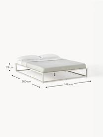 Letto in metallo Neptun, Metallo verniciato a polvere, Beige chiaro, Larg. 180 x Lung. 200 cm