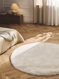 Flauschiger runder Hochflor-Teppich Leighton, Mikrofaser (100 % Polyester), Off White, Ø 150 cm (Grösse M)