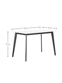 Pracovný stôl s bielou stolovou doskou Vojens, Biela, čierna, Š 120 x H 70 cm