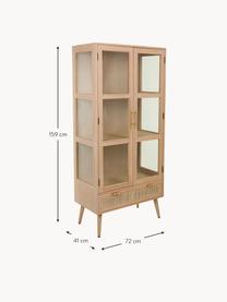 Vitrine en bois Cayetana, Bois, brun laqué, larg. 72 x haut. 159 cm