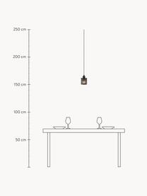 Kleine Pendelleuchte Hollywood aus Glas, Lampenschirm: Glas, Baldachin: Metall, beschichtet, Grau, Ø 11 x H 18 cm