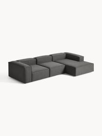 Modulares Ecksofa Lennon, Bezug: 100 % Polyester Der strap, Gestell: Massives Kiefernholz, Spe, Webstoff Anthrazit, B 327 x T 180 cm, Eckteil links