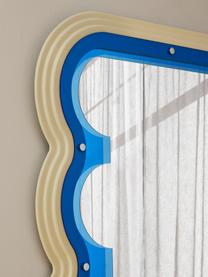 Specchio da parete Glenn, Cornice: acrilico, Retro: pannello di fibra a media, Superficie dello specchio: lastra di vetro, Beige chiaro, blu, Larg. 70 x Alt. 100 cm