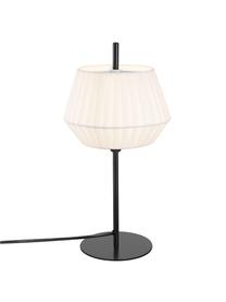 Lámpara de mesa Dicte, estilo clásico, Pantalla: tela, Cable: plástico, Blanco, negro, Ø 21 x Al 43 cm