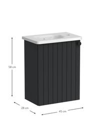 Lavabo con mobiletto Emil, larg. 45 cm, Manico: alluminio rivestito, Antracite, Larg. 45 x Alt. 58 cm